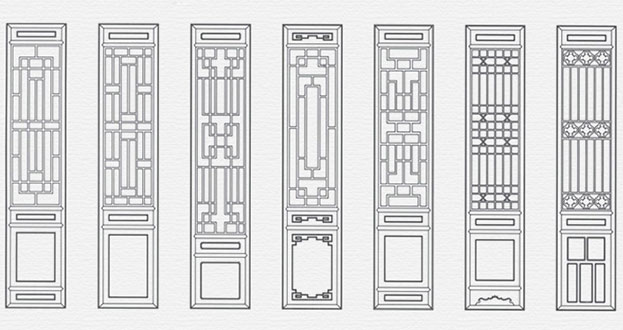 兴隆常用中式仿古花窗图案隔断设计图